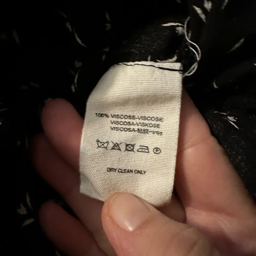 FREE PEOPLE Colette Printed Top Black White Size M